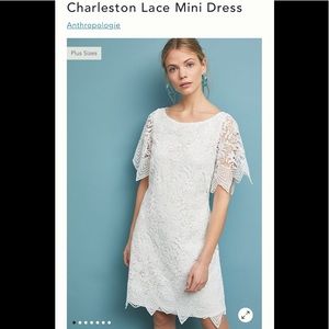 Anthropologie “Charleston Lace” White Mini Dress Size 10